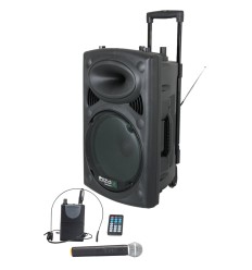Ibiza Sound PORT12UHF-BT | Altavoz con Batería y 2 Micros UHF