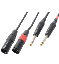 Cable 2×XLR Macho a 2×Jack 6.3 Mono 3m | PD Connex