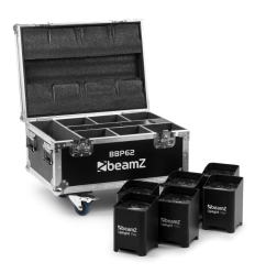 Beamz BBP62 · 6 Uplights batería + Flightcase cargador 2