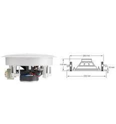 AUDIOPHONY CHP620 Altavoz Techo 6" 100V Coaxial 2