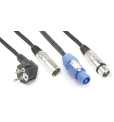 Beamz Pro CX08-10 Cable Combi Schuko-XLR / Powercon-XLR 10m 2