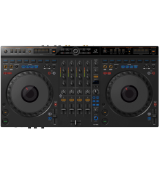 Controlador DJ Alphatheta DDJ-GRV6 con 4 canales y jog wheels grandes.