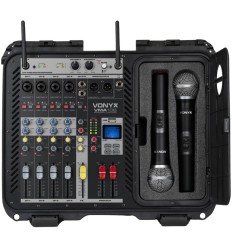 Vonyx VMA106 Mezclador Amplificado en Maleta + 2 Micros