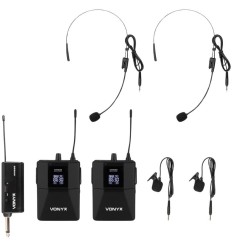 Vonyx WM552B Micrófono Petaca Inalámbrico UHF Dual