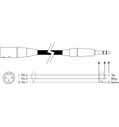PD Connex CX44-12 Cable XLR Macho-Jack 6.3 TRS 12 m 2