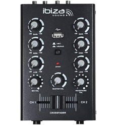 IBIZA SOUND MIX500BT – Mezclador DJ 2 canales BT