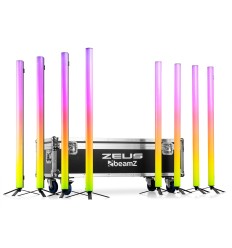 BEAMZ ZEUS: 8 Tubos LED RGBW Batería + Flightcase