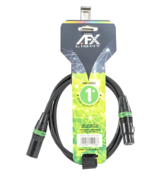 AFX DMX-XLRF-XLRM-1 · Cable DMX 1 m XLR 3 pines