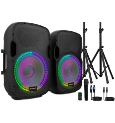 Audibax Party 215 LED Set | 2 Altavoces 15″ + LED