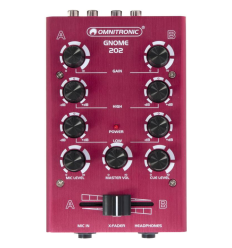 OMNITRONIC GNOME-202 Mini Mixer Red | 2 canales