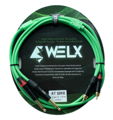 Cable WELX RT Black doble RCA a doble jack de 1,5 metros para DJ