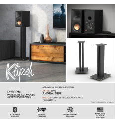 Klipsch R-50PM Black | Monitores Hi-Fi activos (par)