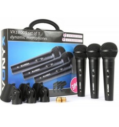 Vonyx VX1800S Set 3 Micrófonos Dinámicos XLR
