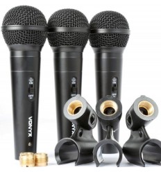 Vonyx VX1800S Set 3 Micrófonos Dinámicos XLR 2