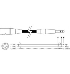 Cable XLR Macho a Jack 6.3 Estéreo 1.5m | PD Connex 2