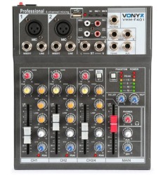 VONYX VMM-F401 · Mezclador directo 4 canales USB