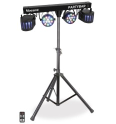 Beamz PartyBar2 – Barra LED 2 PAR + 2 Derby con DMX