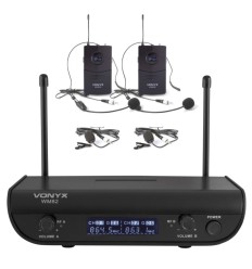 Vonyx WM82B 179.214 – Micro Inalámbrico UHF 2 Canales