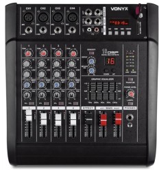 Vonyx AM5A – Mezcladora Activa 5 Ch 2×500 W BT/USB