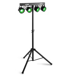 MAX PARTYBAR11 Kit 4 Focos PAR COB RGB con Trípode