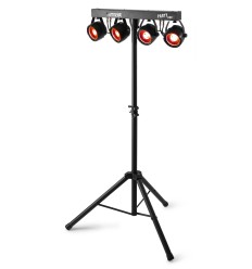 MAX PARTYBAR11 Kit 4 Focos PAR COB RGB con Trípode 2