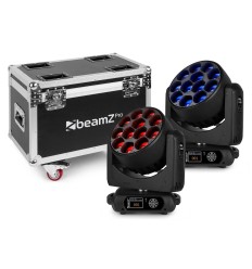 Beamz Pro MHL1240 2x Cabeza Móvil LED + Flightcase