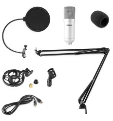 VONYX CMS300S – Set Micrófono Estudio USB Plata 2