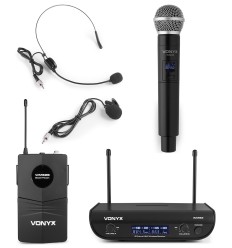 Vonyx WM82C 179.215 – Micro Inalámbrico UHF 2 Canales