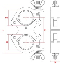 Beamz BC50-200D Garra Giratoria Slimline 200kg Alu 2