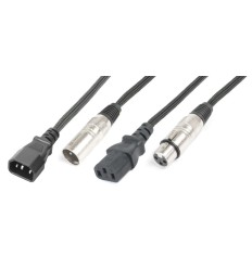 Beamz Pro CX09-15 Cable Combi IEC+DMX 15m