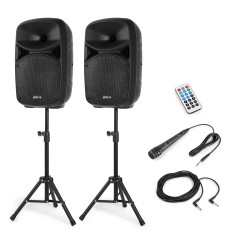 Vonyx VPS102A Set PA 600W 10" Plug & Play con Trípodes