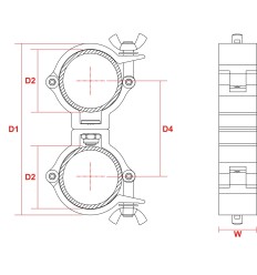 Beamz BC50-100D Garra Giratoria Slimline 100kg Alu 2