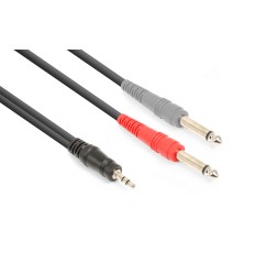 Vonyx CX332-6 Cable 3.5mm Estéreo a 2×6.3mm Mono 6m